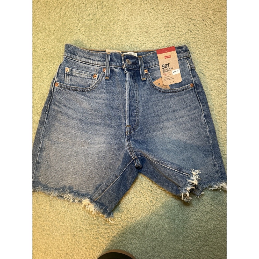 Women's Levi's 501 Mid Thigh Jean shorts size 26 NEW with tags